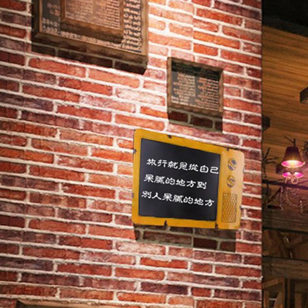 Vintage Metal Blackboard Memo Message Board for Bar Pub Decor Light Blue