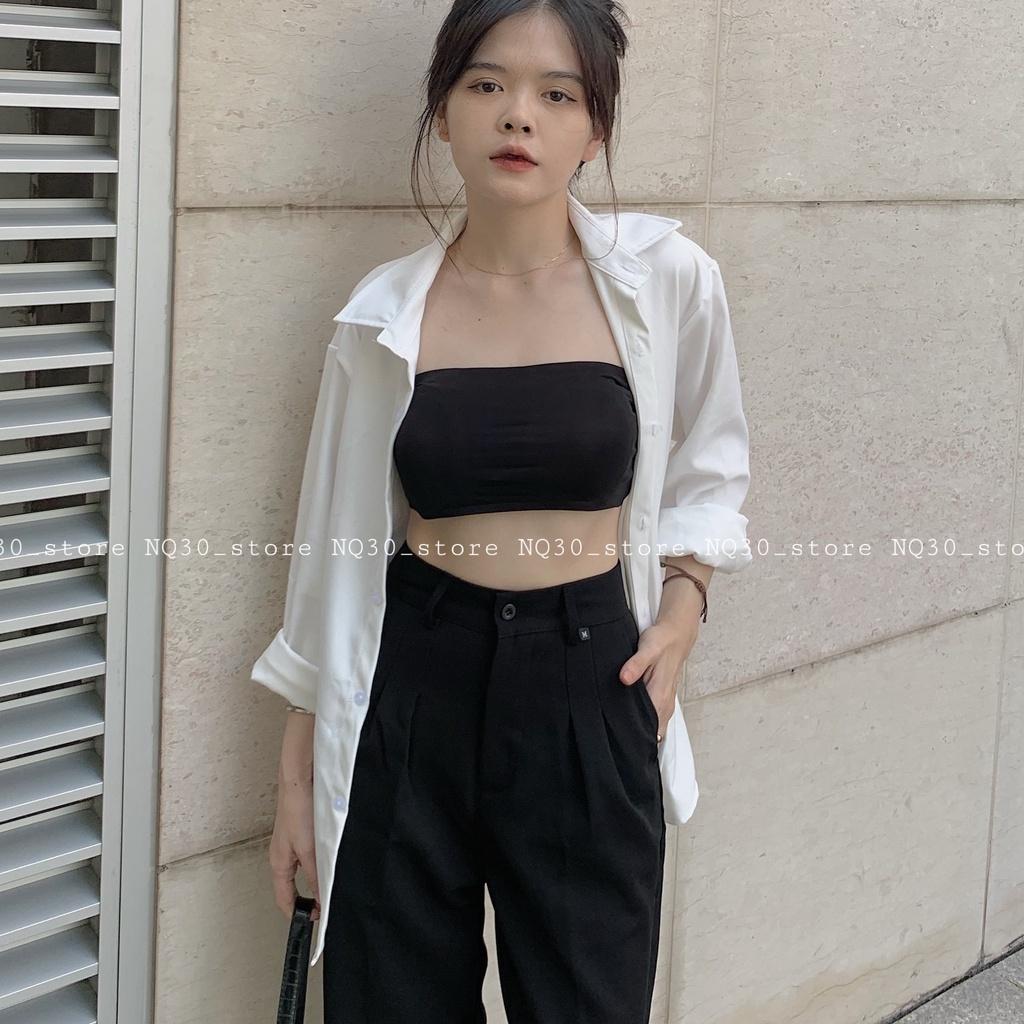Quần Tây Ống Rộng Cạp Cao Nam Nữ Unisex