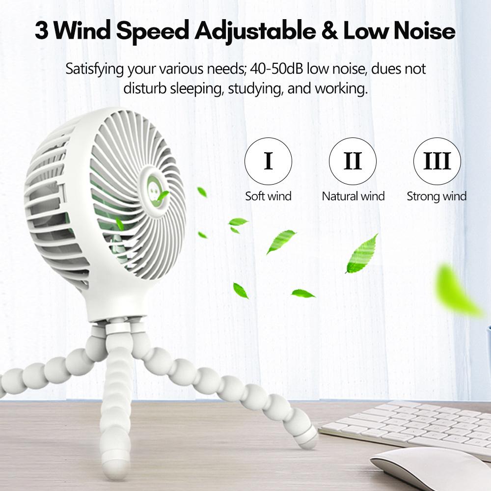 Quạt Mini Cầm Tay Với 3 Tốc Độ Có Thể Điều Chỉnh Sạc Usb