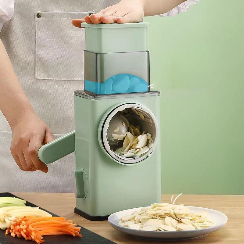 Máy Thái Lát Rau Củ Đa Năng Kèm 6 Lưỡi Dao Cắt - Thái Lát Bào Cắt Củ Quả