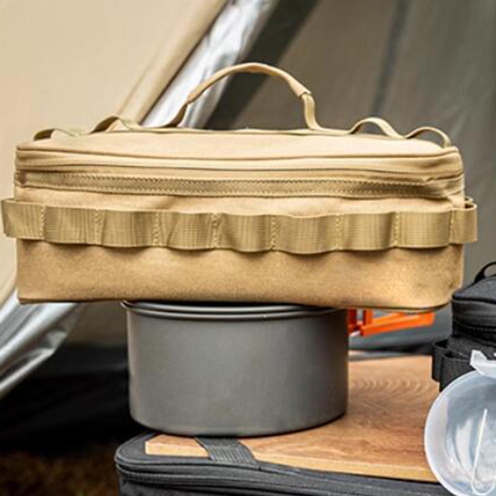 Camping Storage Bag Tableware Bag Durable Utility Tote Bag with Compartments