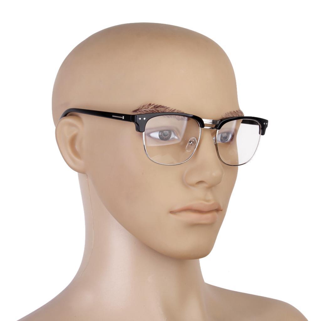 Unisex Retro Vintage Style Eyewear Plain Glasses Eyewear Black Frame