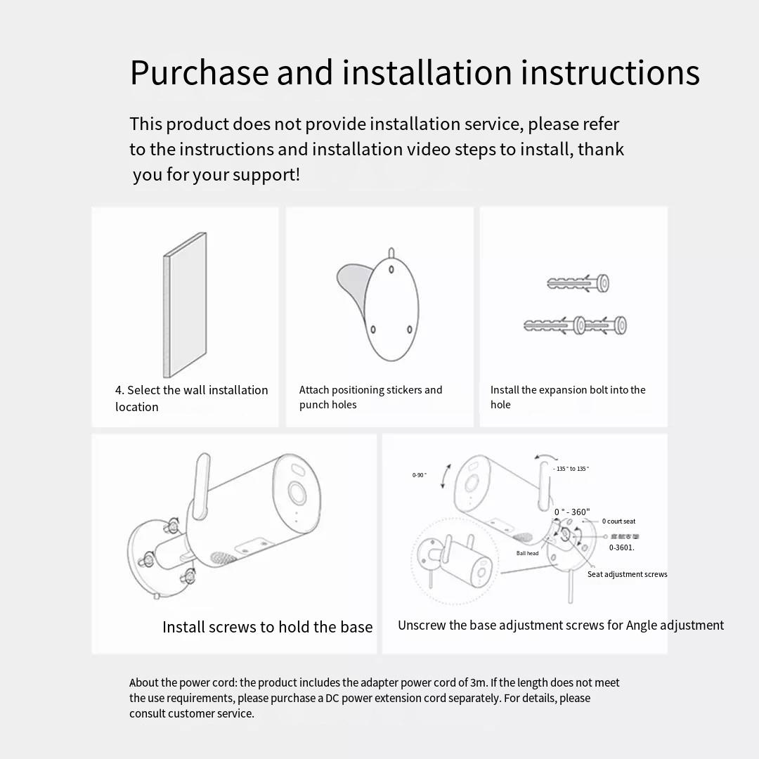 Camera ngoài trời Xiaomi Mijia AW300 1296P Camera an ninh 2K chống nước WiFi đủ màu Màn hình webcam nhìn ban đêm Báo động âm thanh Màu sắc: camera