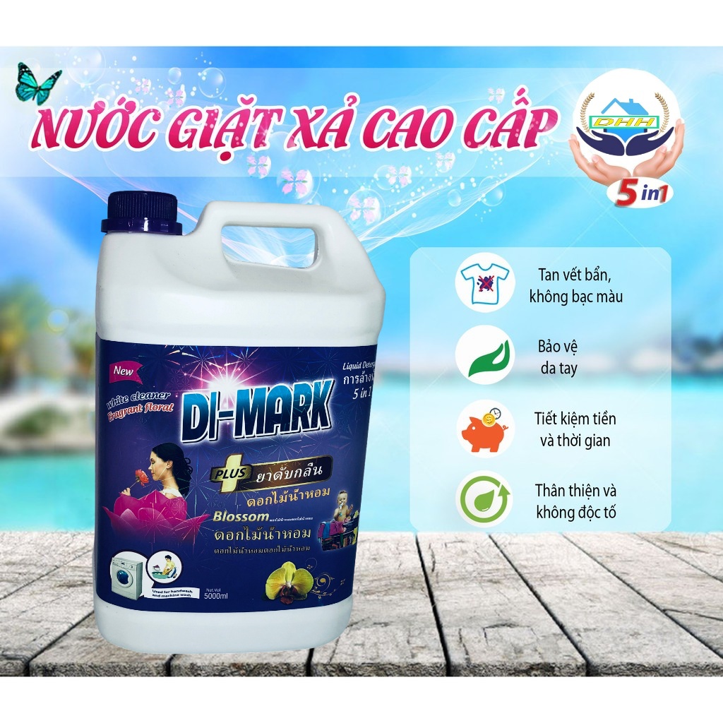 Nước Giặt Xả Quần Áo Hương Hoa Lavender Công Nghệ Utra Kép DI-MARK 5000ML (tím)