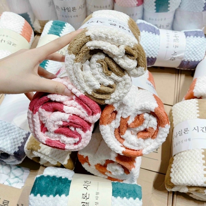 Khăn Tắm Mềm Mịn Cao Cấp Xuất Hàn- Khăn cho bé siêu mềm thấm hút tốt size 60x120