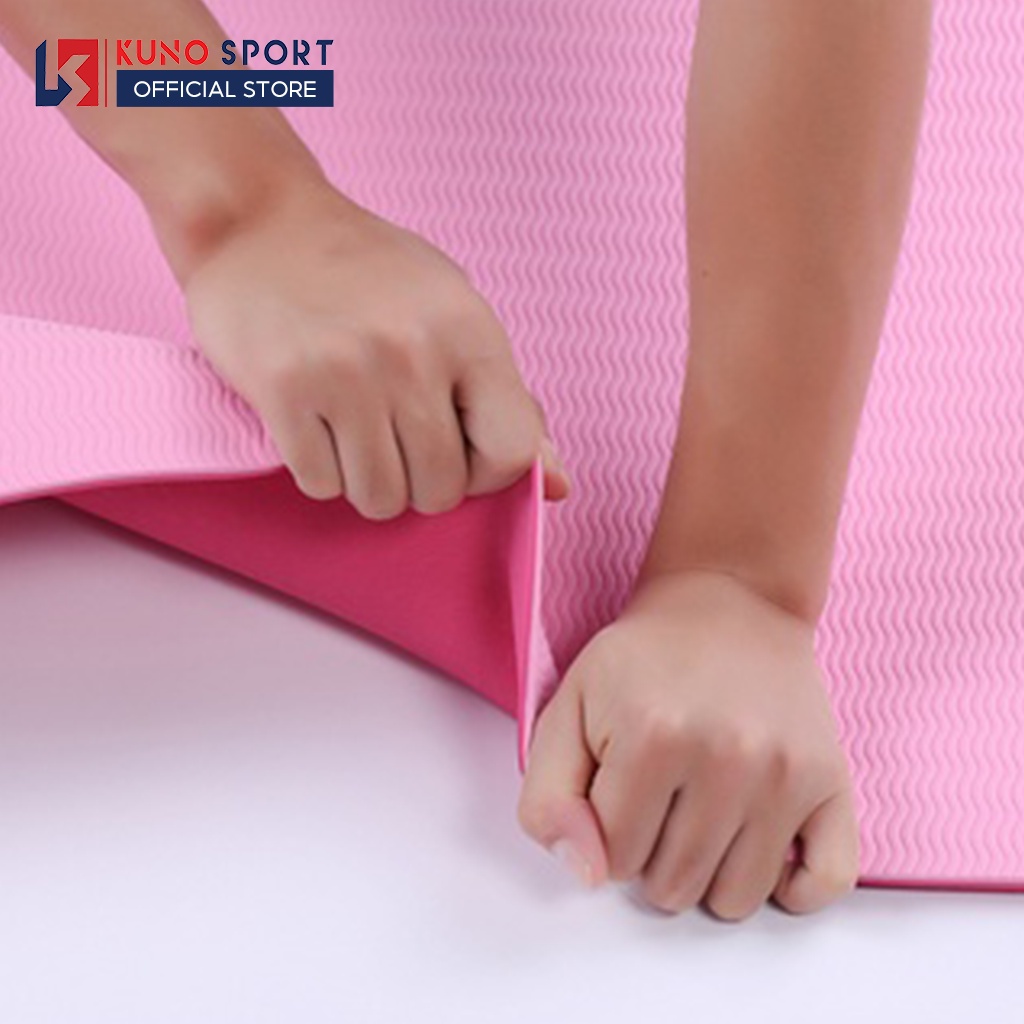 Thảm tập Yoga TPE 2lớp Chống Trượt độ dày 6mm cao cấp Kunosport
