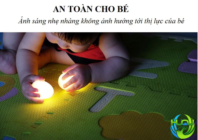 Đèn Ngủ Hình Quả Trứng Huqu Cảm Ứng Chạm Tiện Lợi-Tiết Kiệm Điện Năng -Hàng Chính Hãng
