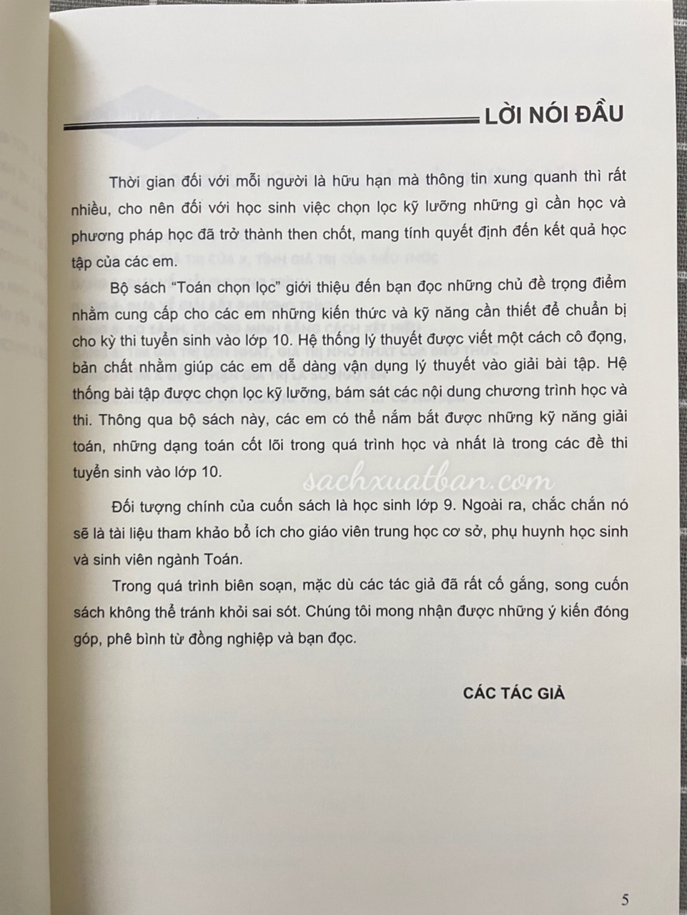 Sách Toán chọn lọc ôn thi vào lớp 10