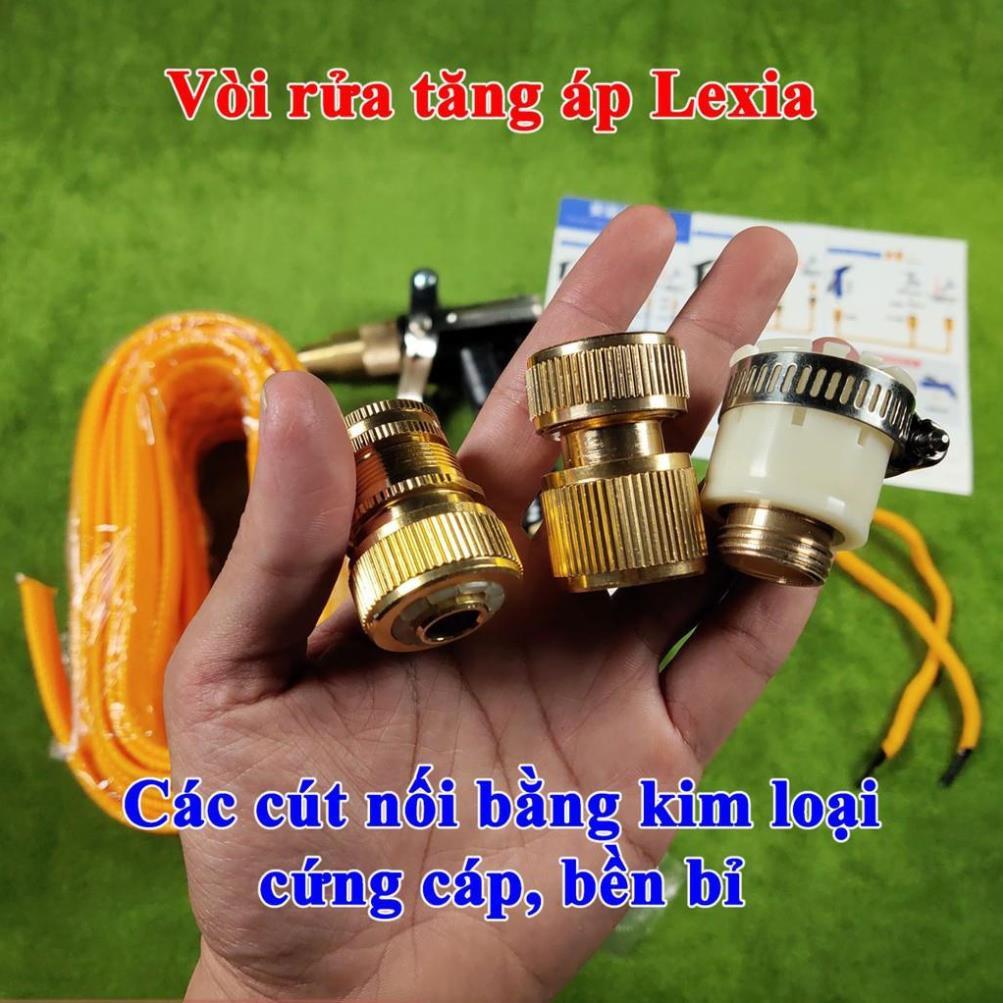 Vòi rửa xe tăng áp chính hãng 20m cút đồng nối đồng 621236