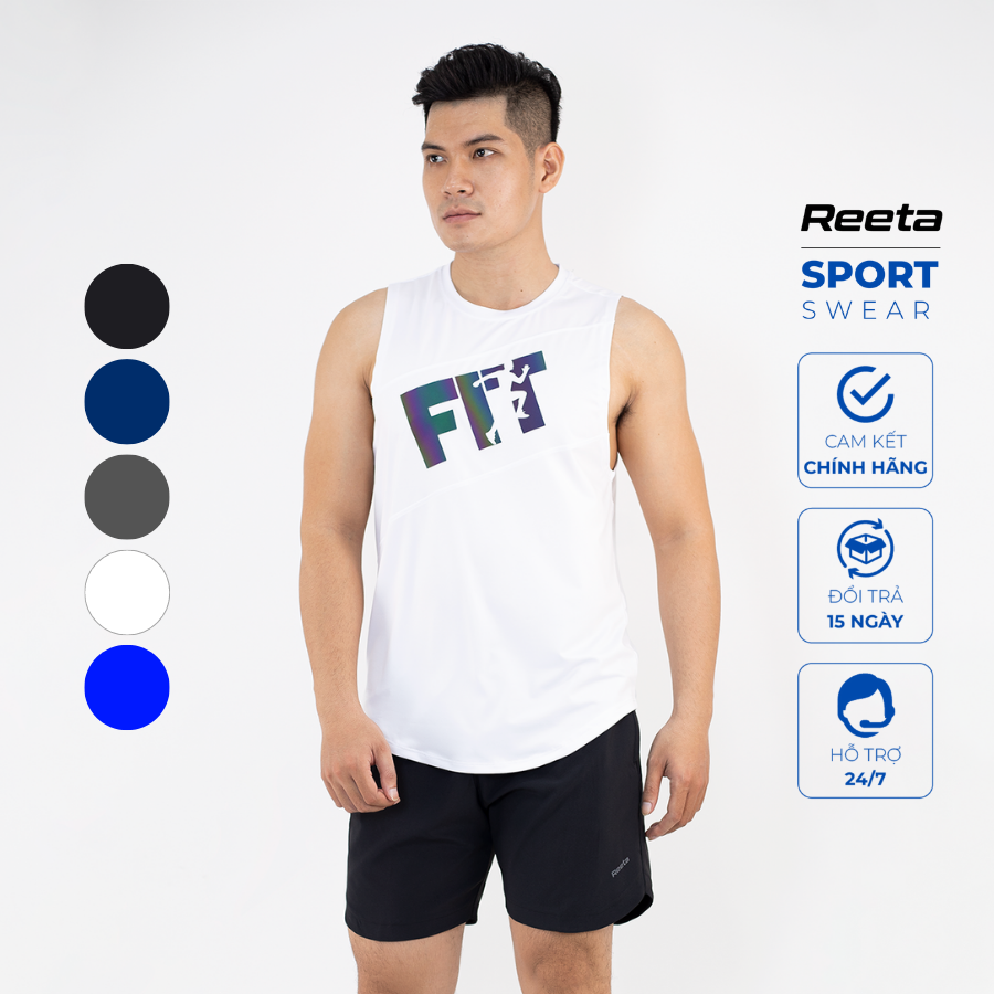 Áo Tank Top, ba lỗ sát nách thể thao nam thoáng khí co giãn thấm hút nhiều màu tập gym chạy bộ Reeta - A2176