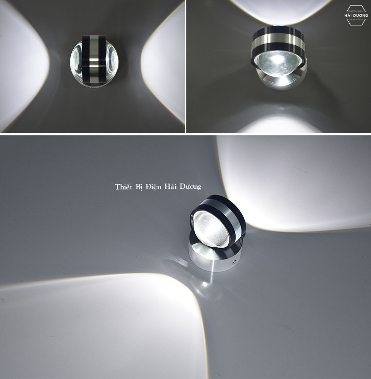 Đèn Gắn Tường Pha Lê Thủy Tinh 2 Đầu 6w Chống Nước - Ánh Sáng Trắng - Vàng - Siêu Sáng - Siêu Tiết Kiệm Điện T09