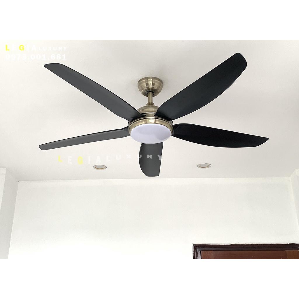 Quạt Trần Đèn Gió Mạnh LÊ GIA LGFAN655D - Chiều Cao 37cm - Sải Cánh 146cm - Bảo Hành 5 Năm