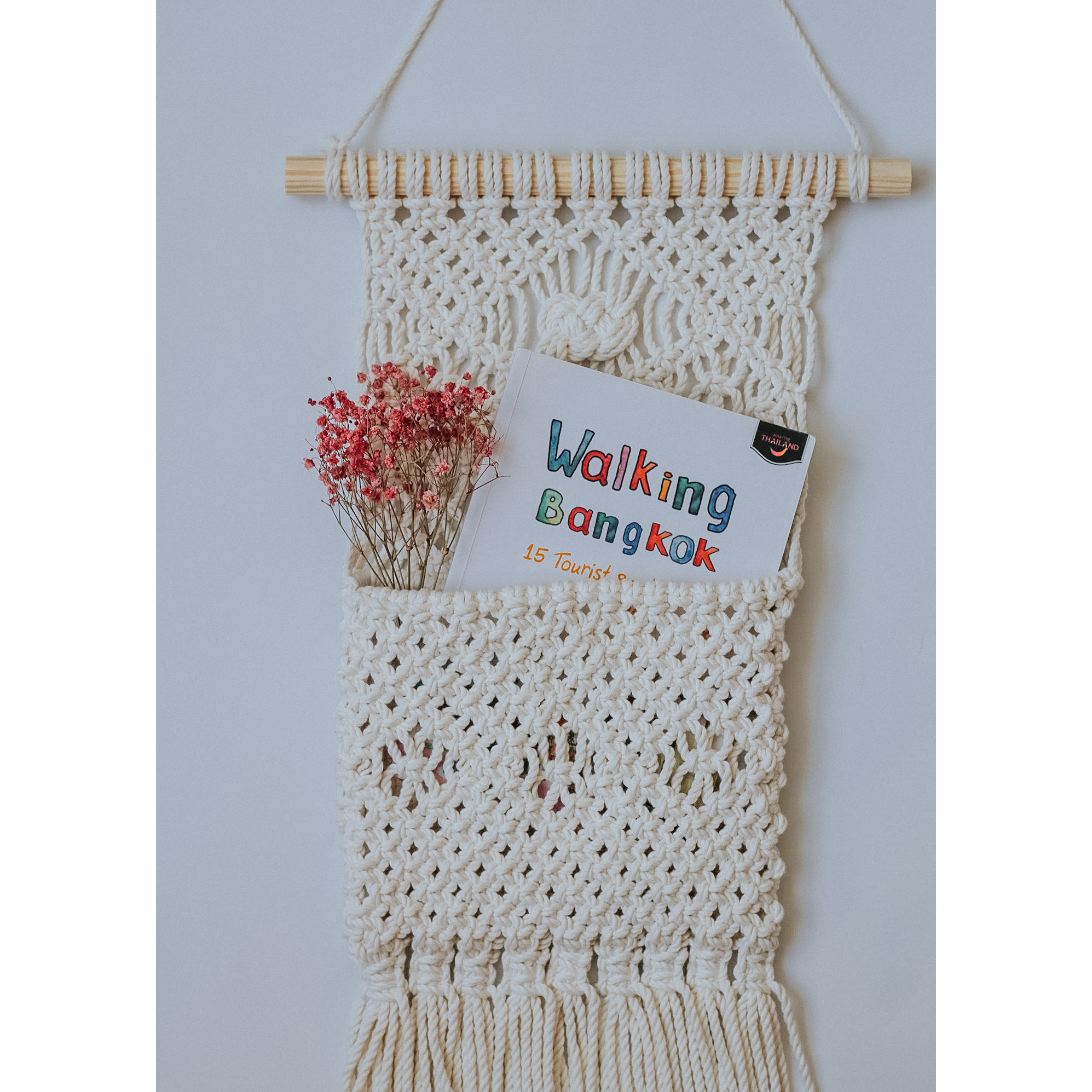 Túi Macrame treo tường tiện lợi TTM03- Đựng đồ tiện dụng, lưu trữ đa năng, trang trí phòng khách, phòng ngủ, quà tặng sinh nhật, tân gia ( Trang trí nhà cửa)