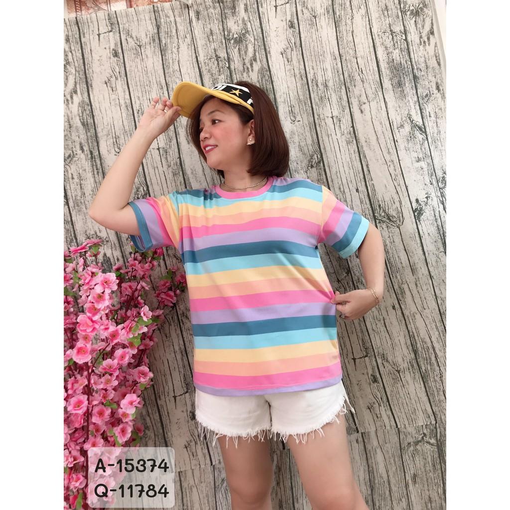 15374 Áo BIG SIZE sọc Cầu vòng
