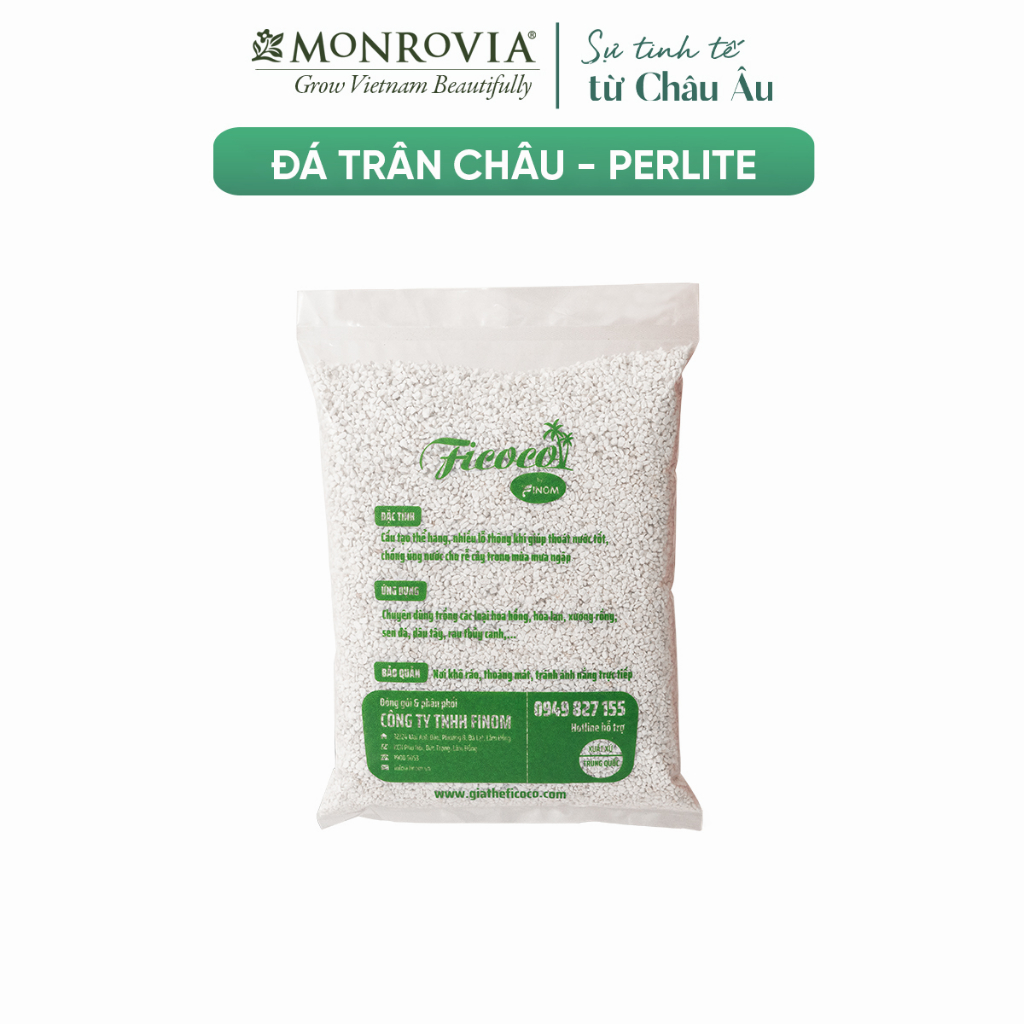 Đá perlite, giá thể giàu khoáng chất, trồng hồng, sen đá, tăng độ tươi xốp, thoát nước tốt, túi 600g