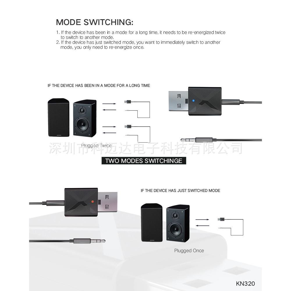 2019 bộ thu phát USB Bluetooth mới Bộ điều hợp âm thanh không dây 2 trong 1 5.0 TV