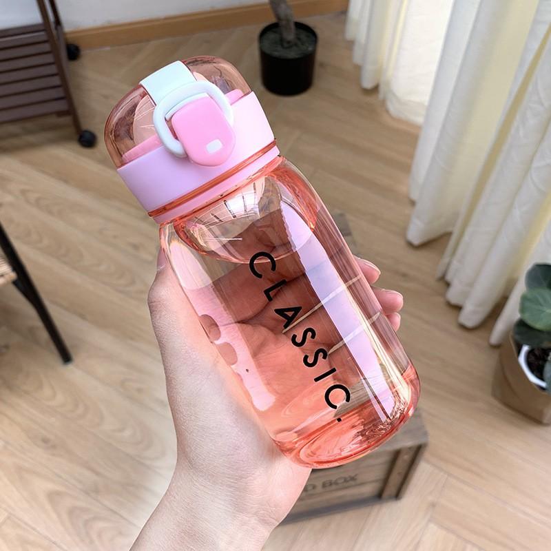 Bình nước mini cho bé đi học 400ml có dây đeo xinh xắn