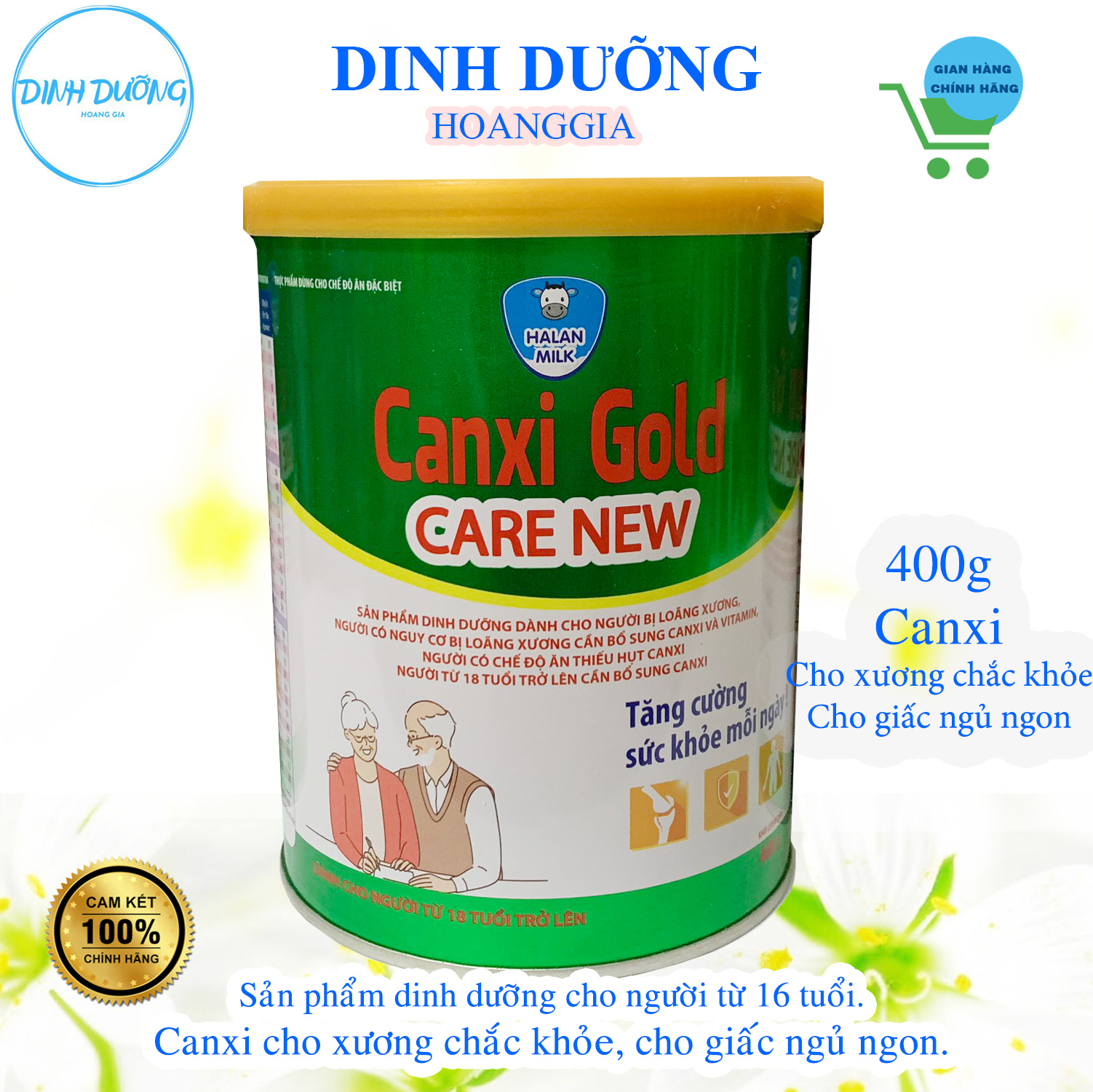 Sữa Canxi Gold Care - Halan Milk - 400gr - Cho xương chắc khỏe