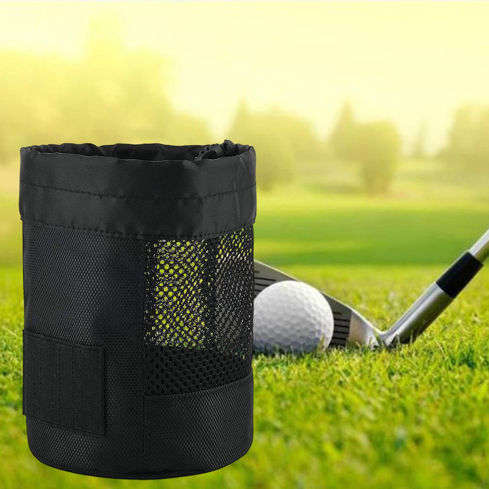 Golf Ball Bags with Tee Holder Portable Nylon Golf Mesh Bag for Training