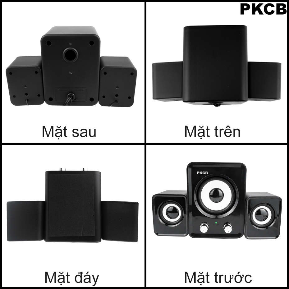 Loa Vi Tính Bộ Ba Loa Nghe Nhạc Cực Hay Bass Treb Sống Động PKCB6 TRẮNG - Hàng Chính Hãng