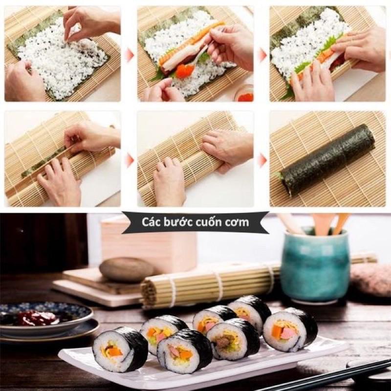 Mành Tre Cơm Cuộn Kimbap Sushi Rong Biển Đa Năng Dễ Sử Dụng