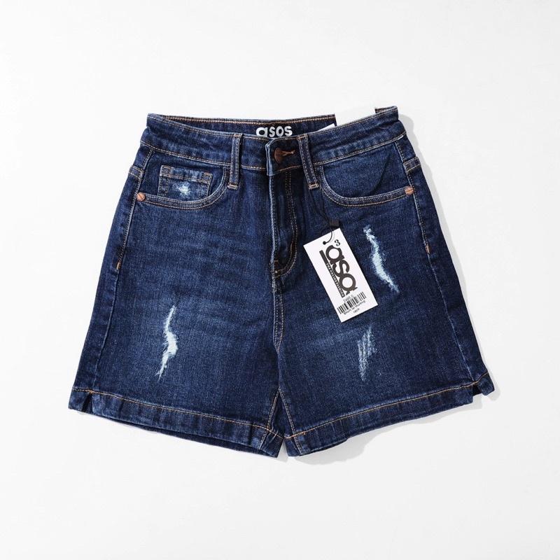 Quần short jean nữ rách nhẹ lưng cao chất co giãn thoải mái