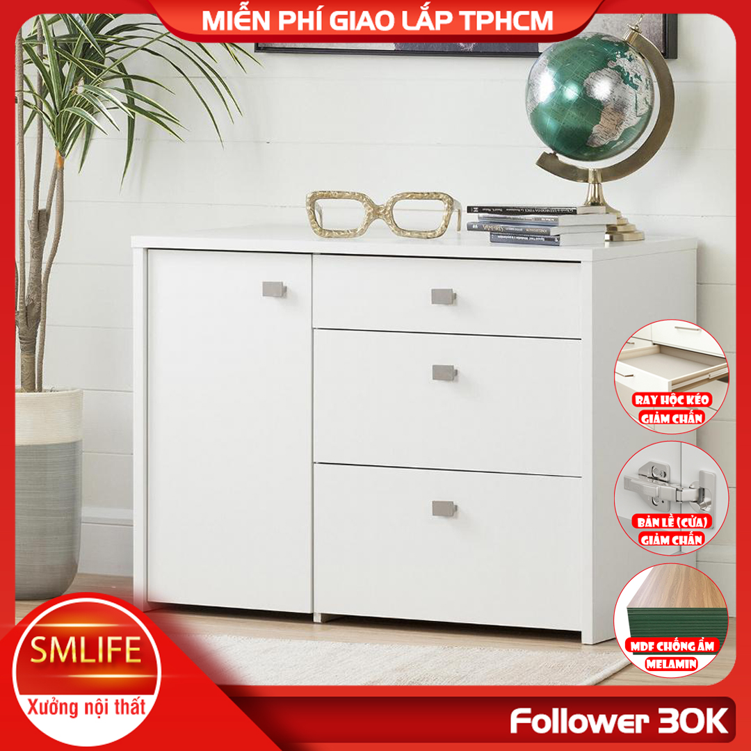 Tủ để tài liệu bằng gỗ thiết kế hiện đại kiểu dáng nhỏ gọn SMLIFE Frarrah