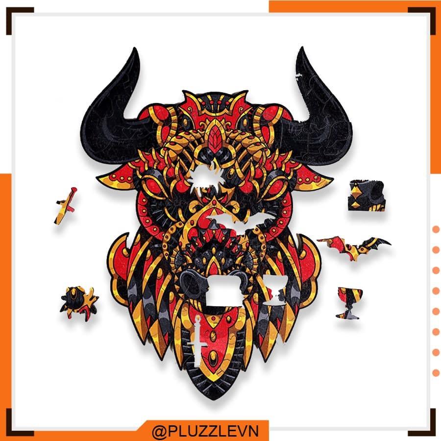 PLUZZLE Bộ xếp hình gỗ thông minh puzzle đồ chơi ghép hình - Con Bò – PZ064