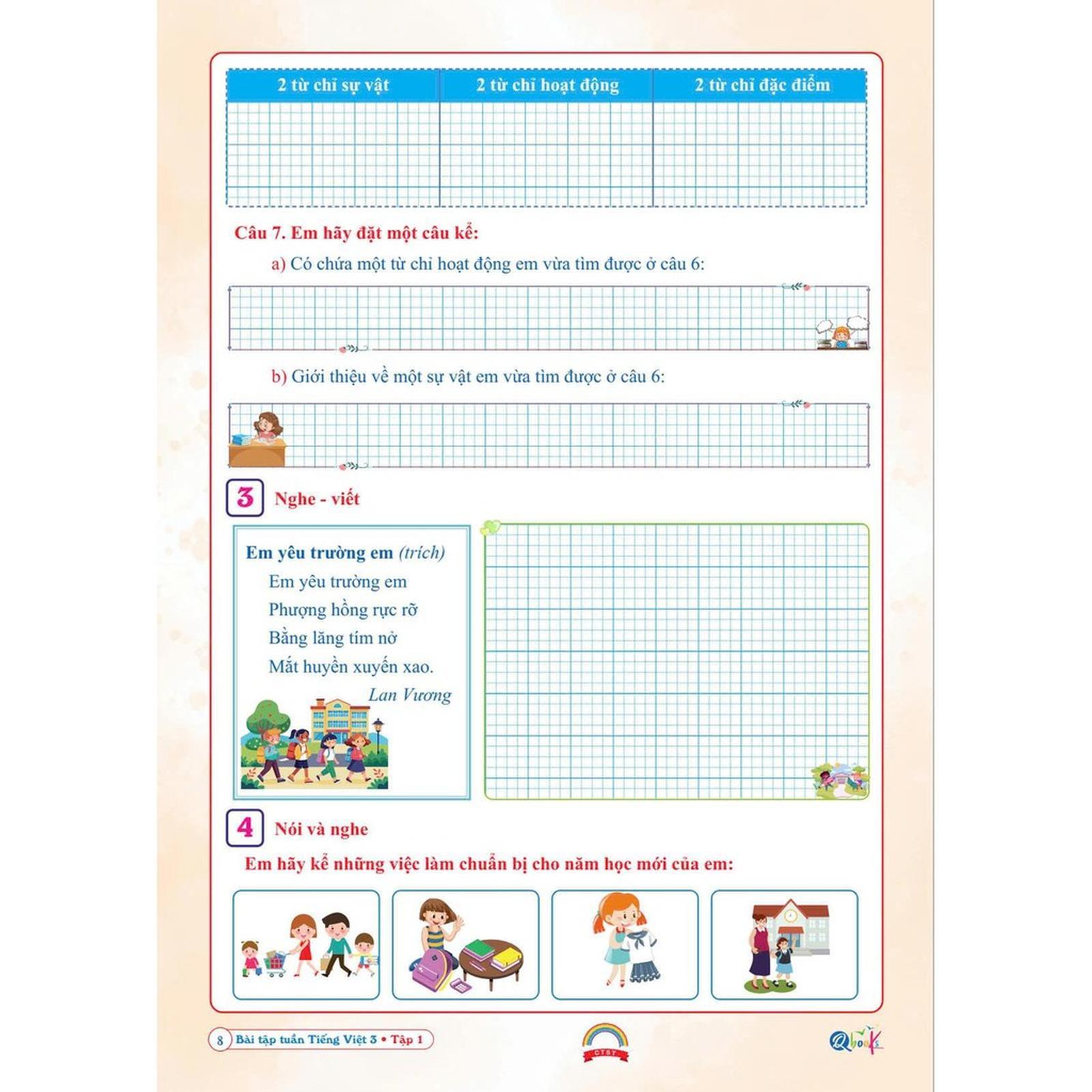 Đề Kiểm Tra Tiếng Việt Lớp 1 - Cả Năm - Chân Trời Sáng Tạo - Bản Quyền