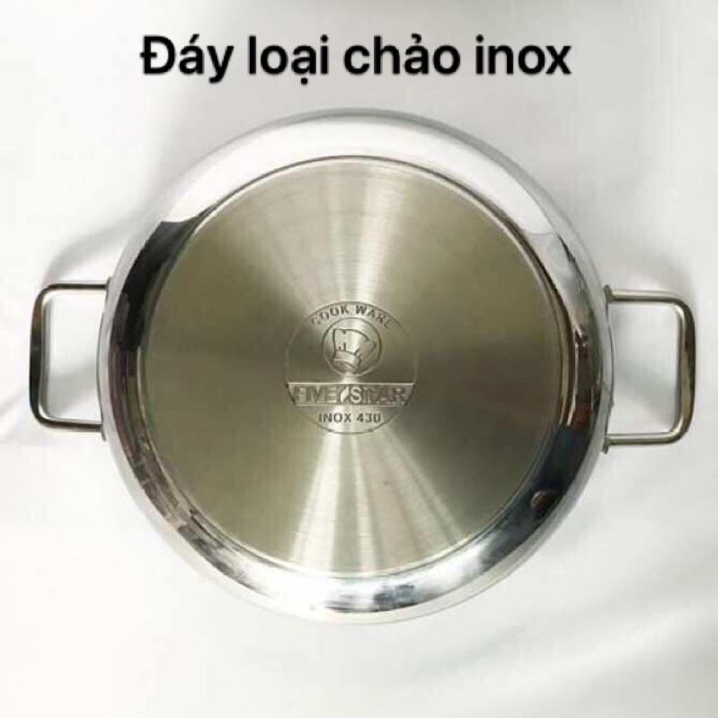 Nồi chảo lẩu inox Fivestar 3 đáy từ size 24cm, 26cm, 28cm, 32cm (24 cm, 26 cm, 28 cm, 32 cm), có loại lòng chống dính