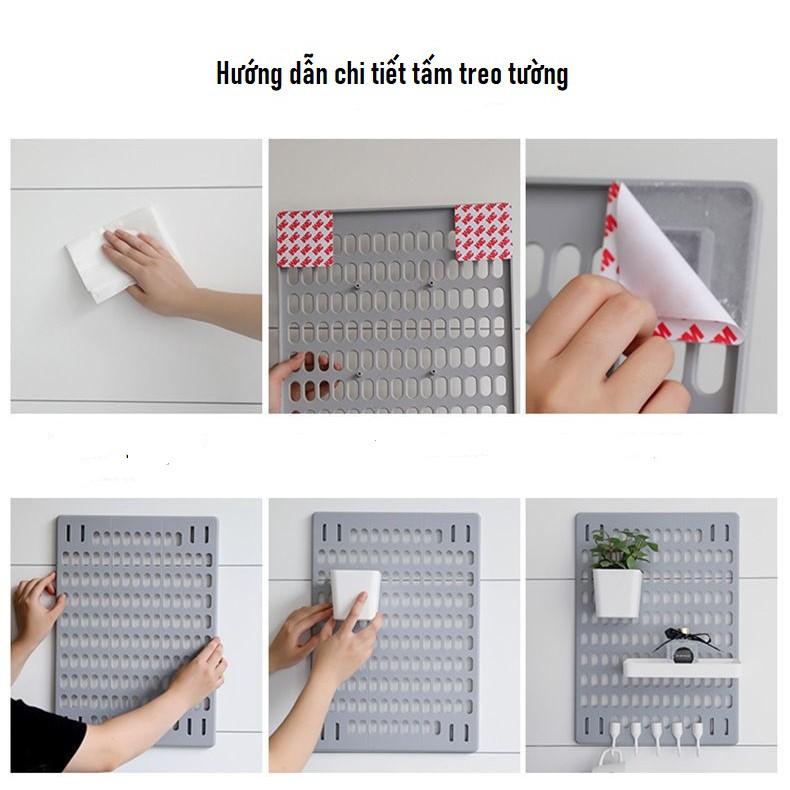 Pegboard lớn bảng treo tường trang trí bàn làm việc thêm gọn gàng, kệ dán tường nhà bếp, phòng khách decor