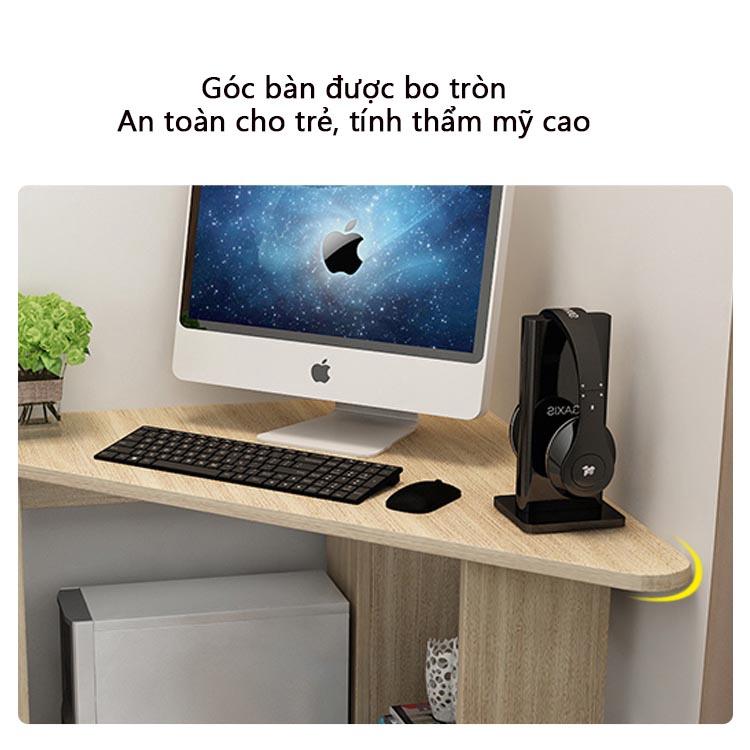 Bàn làm việc góc 90 độ hình tam giác có kệ sách tiết kiệm đối đa không gian Kagu TB009