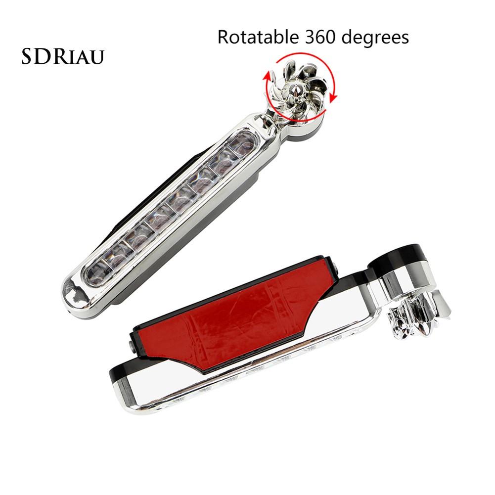 2Pcs Wind Energy Car Daytime Running Lights LED DRL Decor Lamp with Rotation Fan