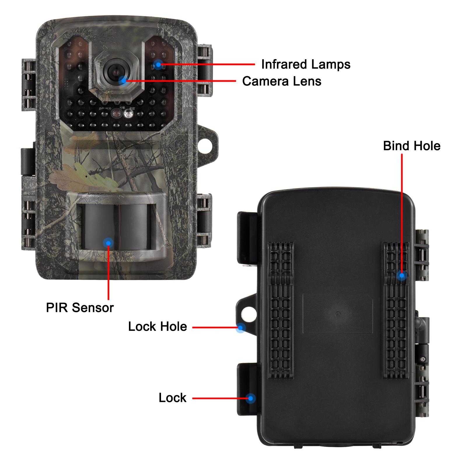 4K Trail Camera 16MP Wildlife Scouting Camera Tracking Camera with 2.0 Inch TFT Color Screen 0.5s Trigger Time Supports Infrared Night Vision Motion Activated IP66 Waterproof