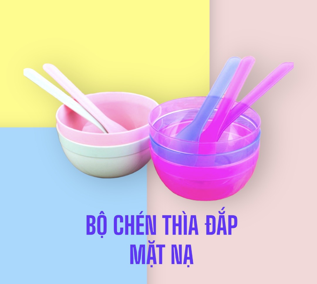 Bộ Chén, Thìa Chuyên Dụng Cho Đắp Mặt Nạ, Shop Giao Màu Ngẫu Nhiên