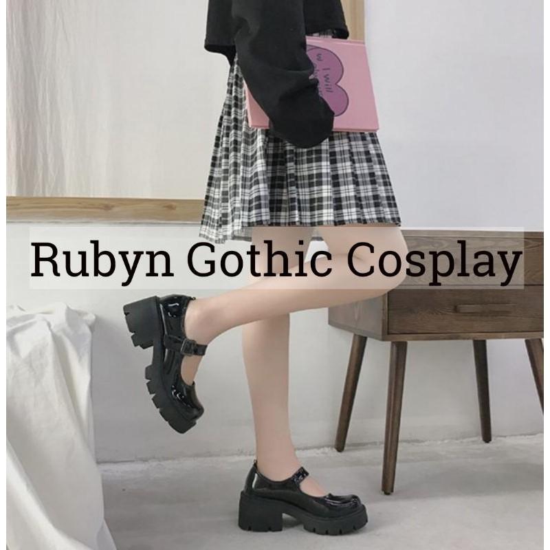 Giày Lolita Oxford đế cao cosplay học sinh Nhật Bản ( BÓNG VÀ NHÁM )