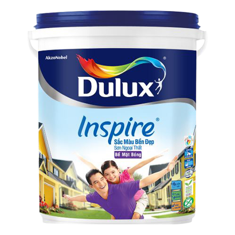 Sơn Ngoại Thất Dulux Inspire Sắc Màu Bền Đẹp 79AB Bóng Giúp Giữ Màu Bền Bỉ Cho Ngôi Nhà Của Bạn, Chống Phai Màu (MÀU TRẮNG)