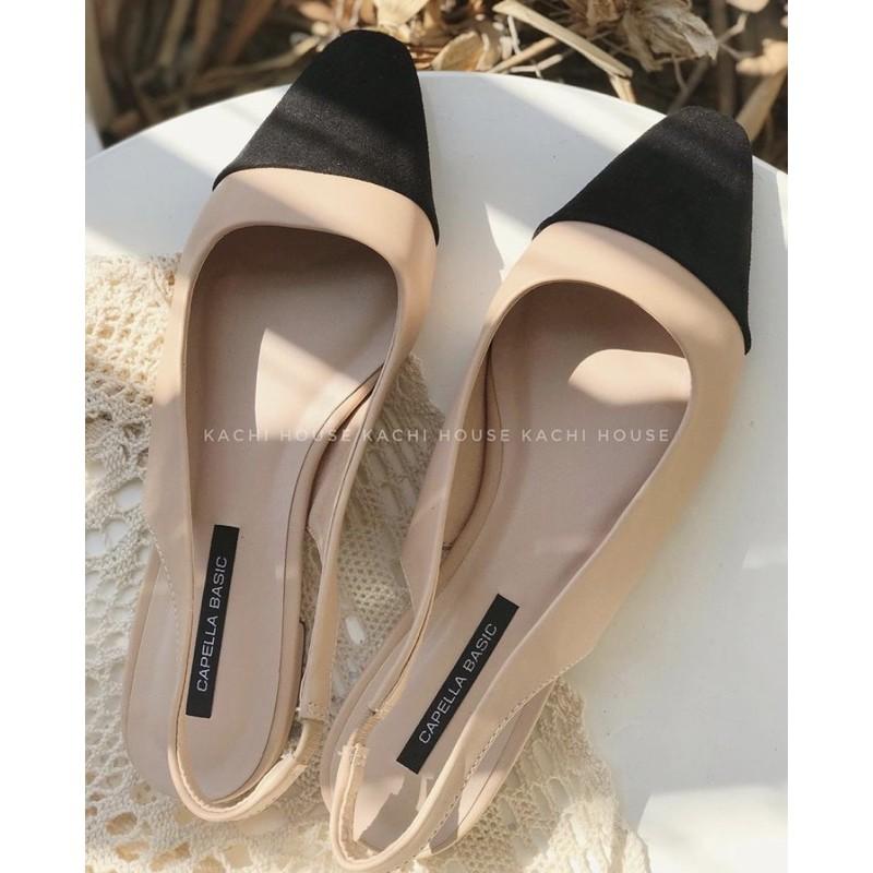 GIÀY SLINGBACK ĐẾ BỆ VÁ MŨI GÓT BẰNG 1,5 PHÂN B09