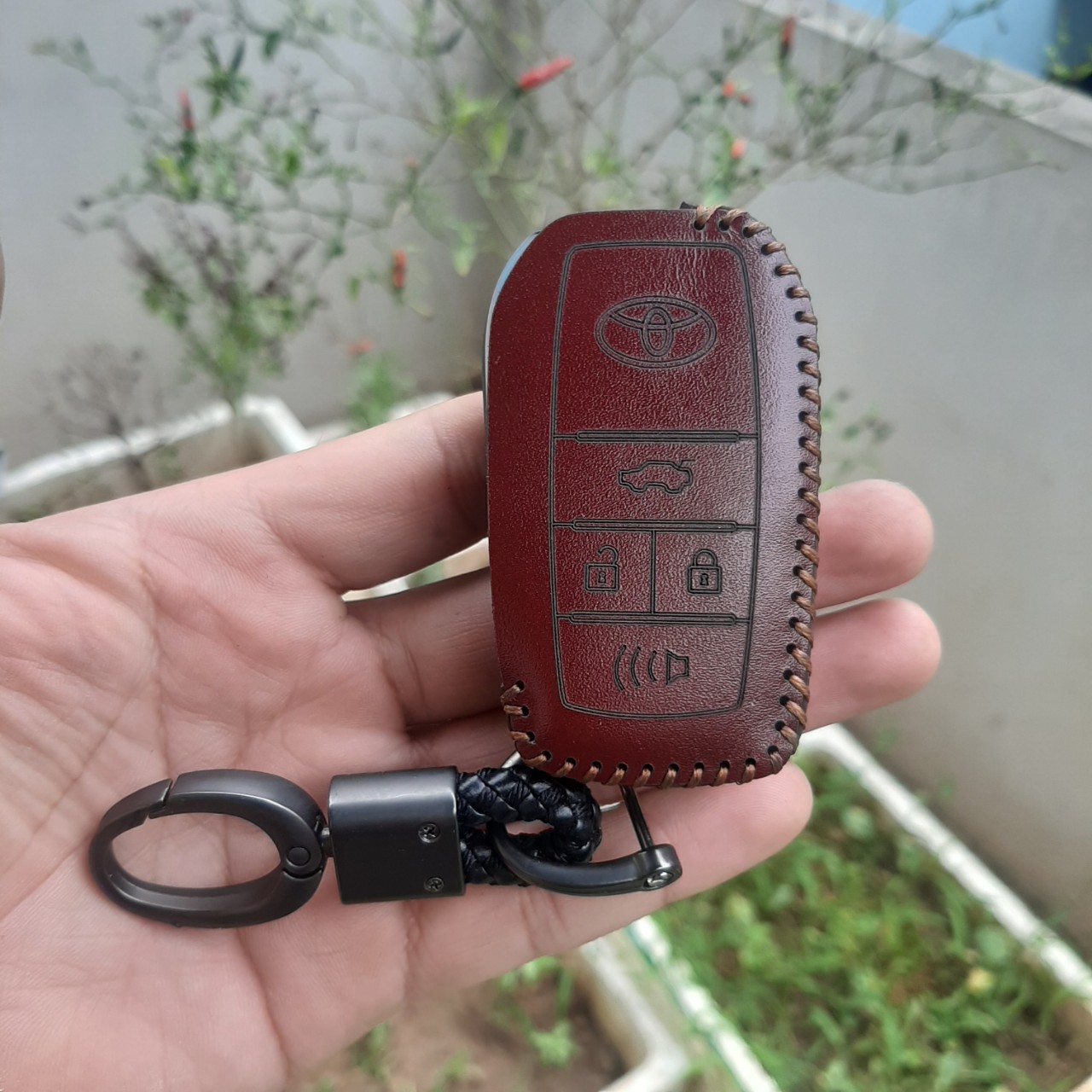 Bao da chìa khóa chìa độ Toyota, chìa như hình (3 nút và 4 nút) . da bò thật. bảo hành 2 năm