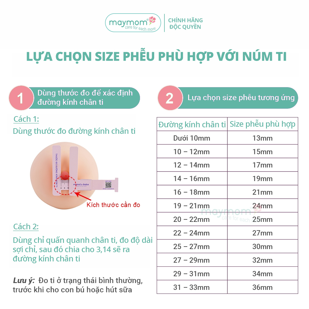 Thước Đo Ti Mama’s Choice, Xác Định Đường Kính Núm Ti Mẹ, Giúp Mẹ Chọn Được Size Phễu Phù Hợp Khi Hút Sữa