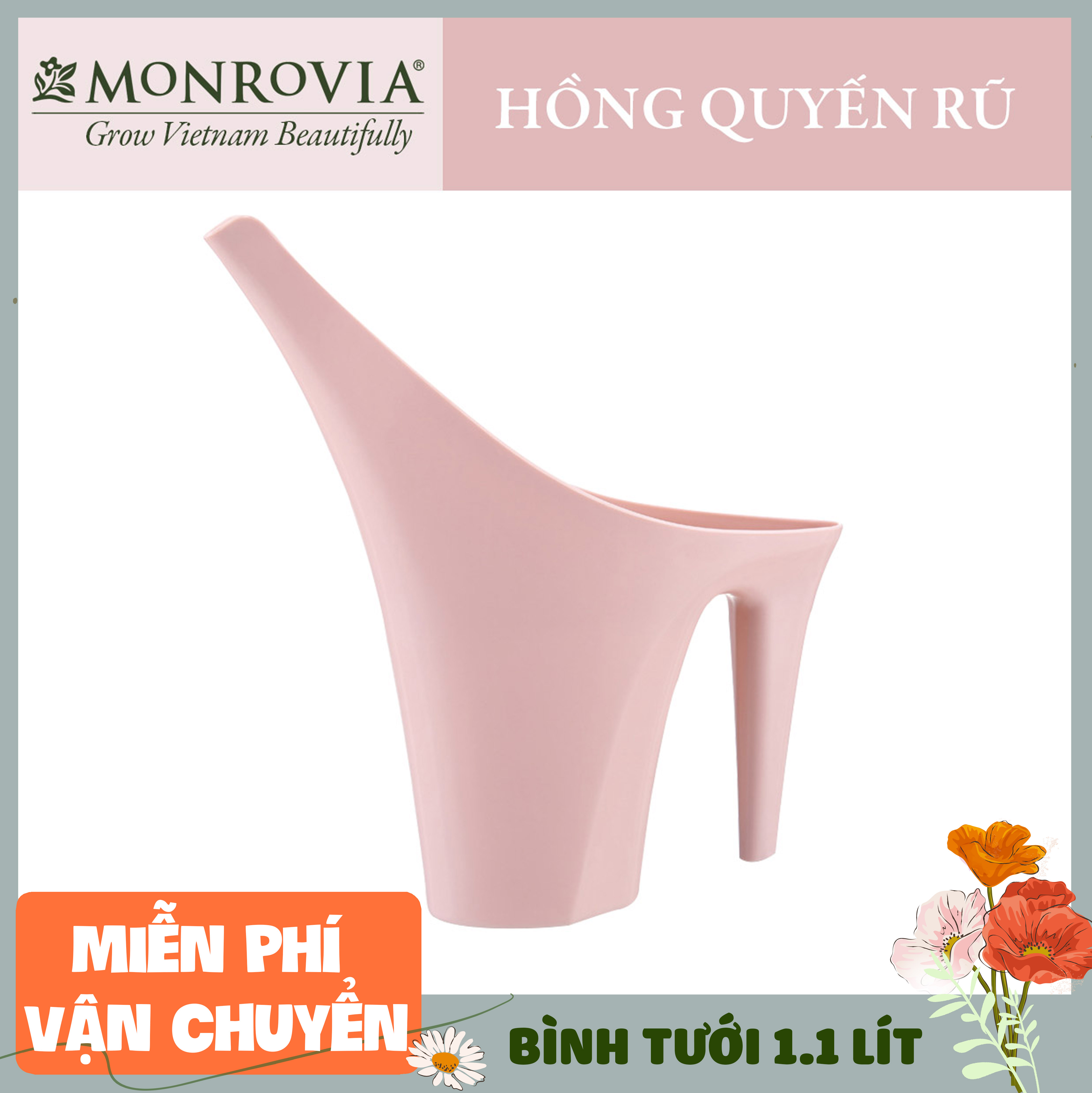 Bình tưới cây MONROVIA G-series, 1.1 lít, tưới cây cảnh, ban công, thiết kế nhẹ nhàng, tinh tế, phong cách Châu Âu