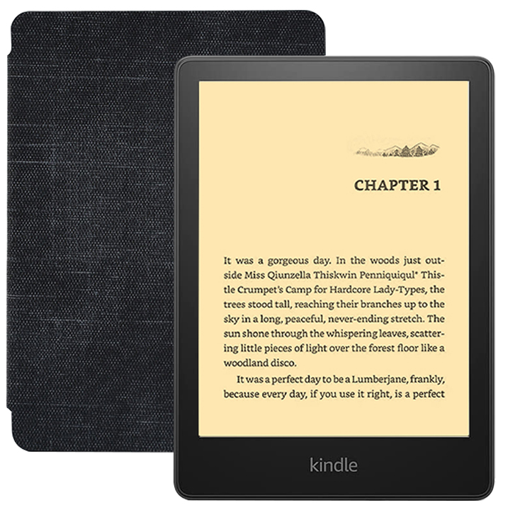 Combo máy đọc sách Kindle Paperwhite 5 (11th gen) tặng kèm bao da ( Cover ) - Hàng nhập khẩu