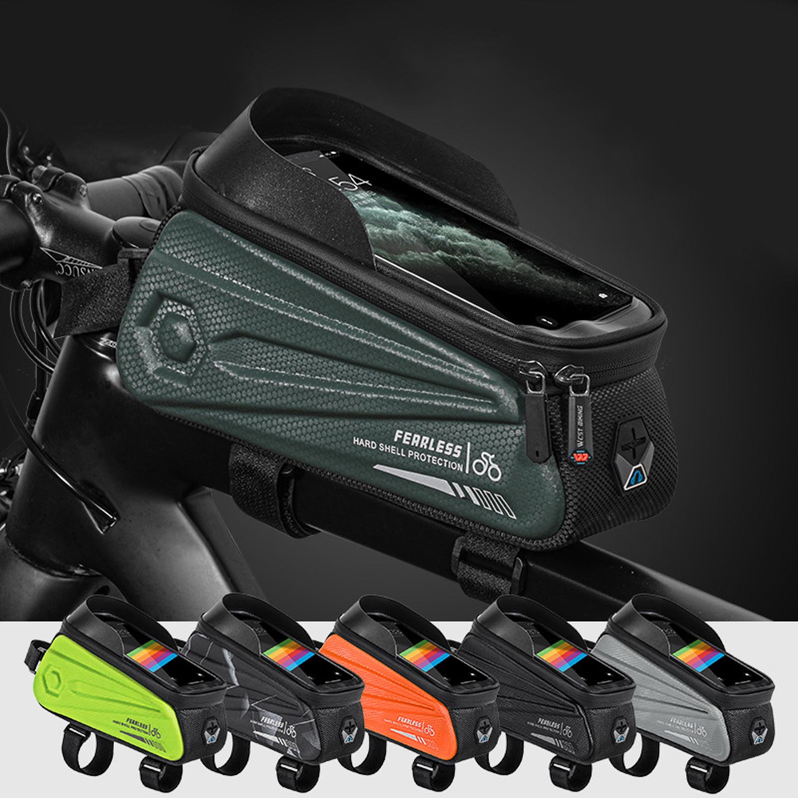 Bicycle Front Frame Bag Top Tube Crossbar Pouch Touch Screen Black