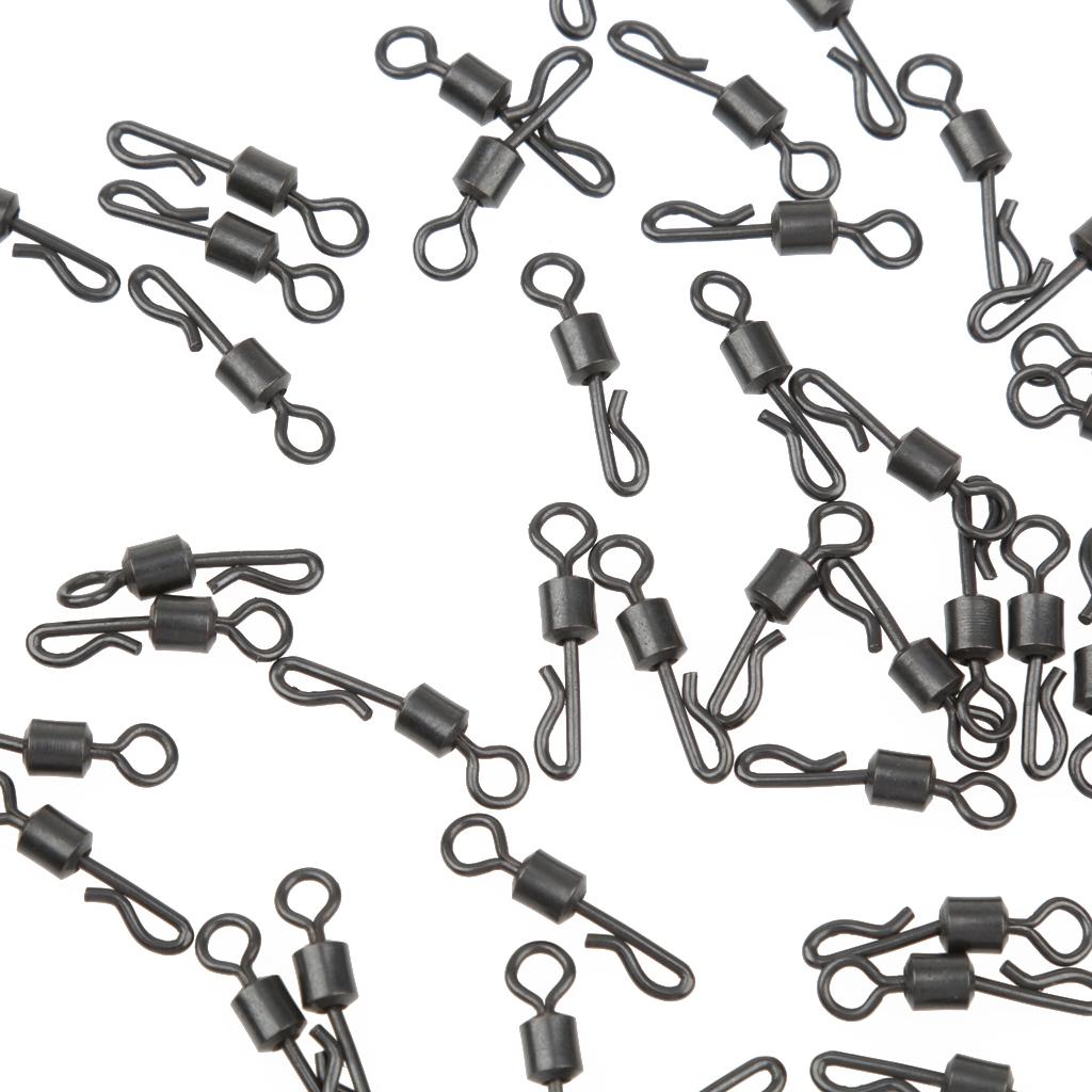 50pcs Ball Bearing Fishing Rolling Swivels Connectors Carp Trout Fishing Accessory