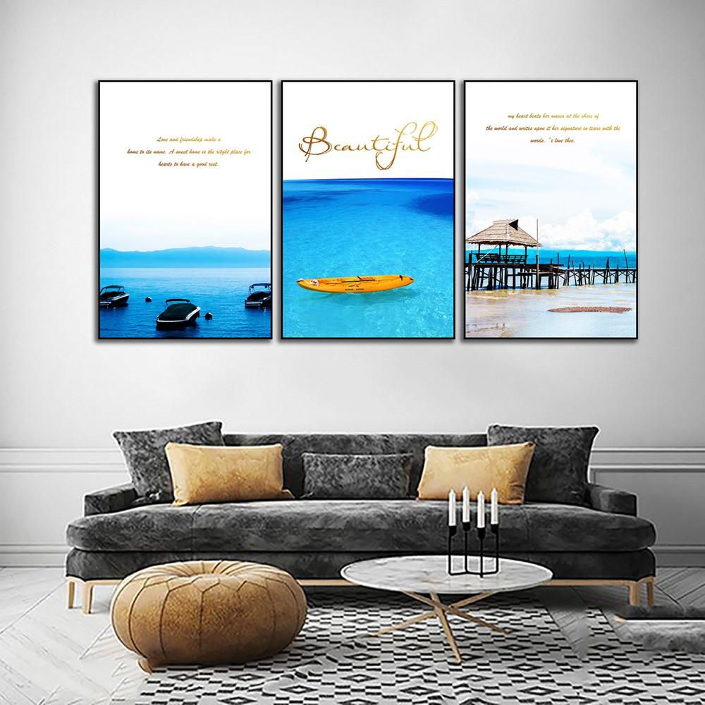 Tranh treo tường bộ 3, tranh trang trí nhà cửa 20x30cm