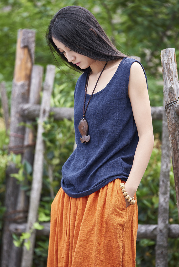 Áo Đũi Trơn Sát Nách Cổ Tròn