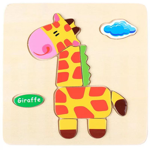 Bộ 5 Đồ Chơi Tranh Ghép Gỗ In Nổi 3D