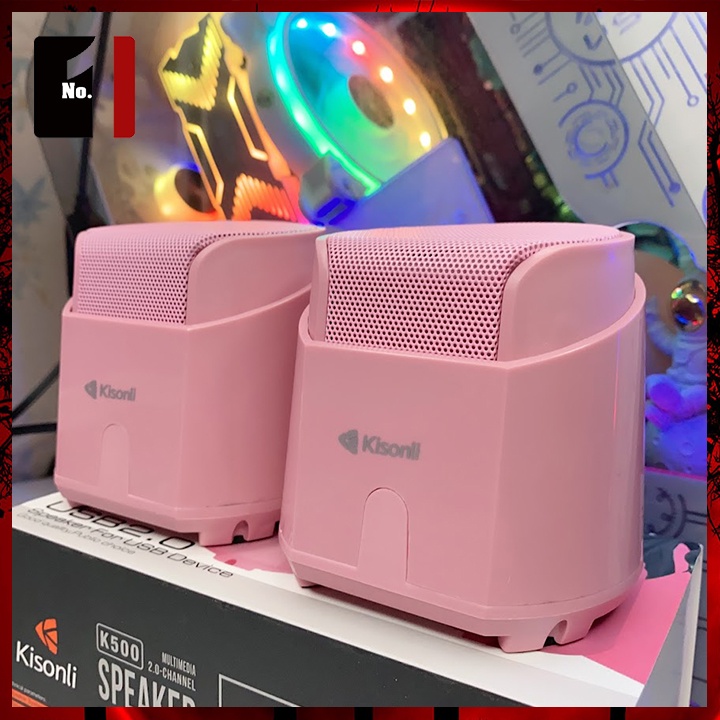 Loa 2.0 Kisonli K500 Pink LED - JL - HÀNG CHÍNH HÃNG