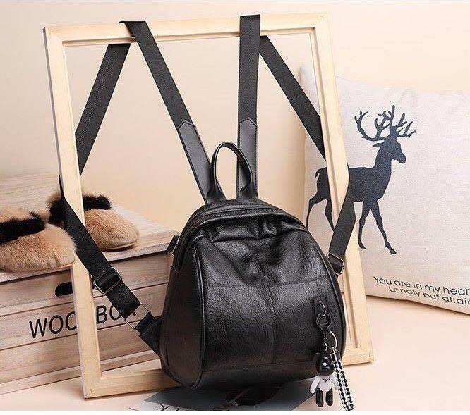 Balo Da Gấu PU Chất Da Lì Siêu Đẹp 24*26*20cm