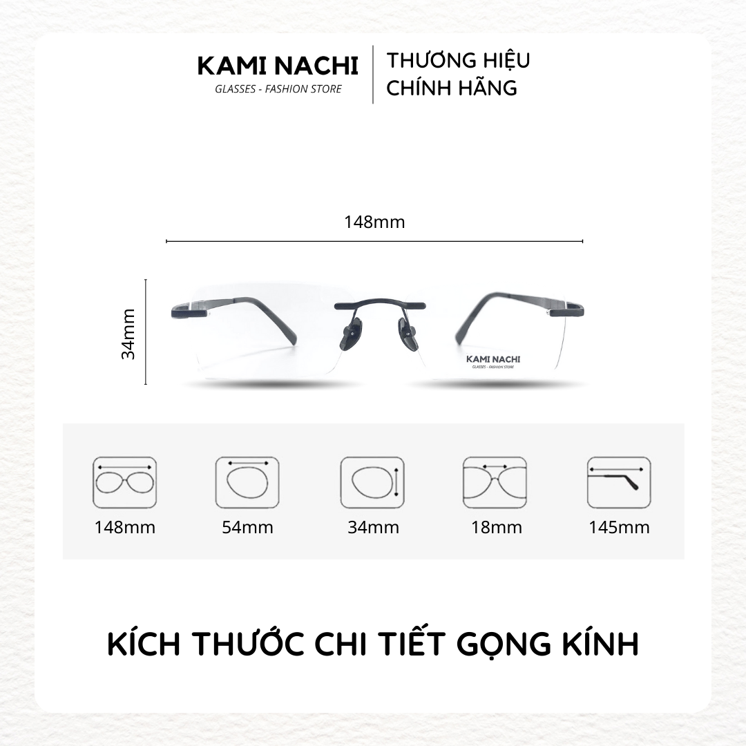 Gọng kính The Business Man phiên bản Big Boss size L chất liệu Titanium mạ Ion KAMI NACHI mã 91092